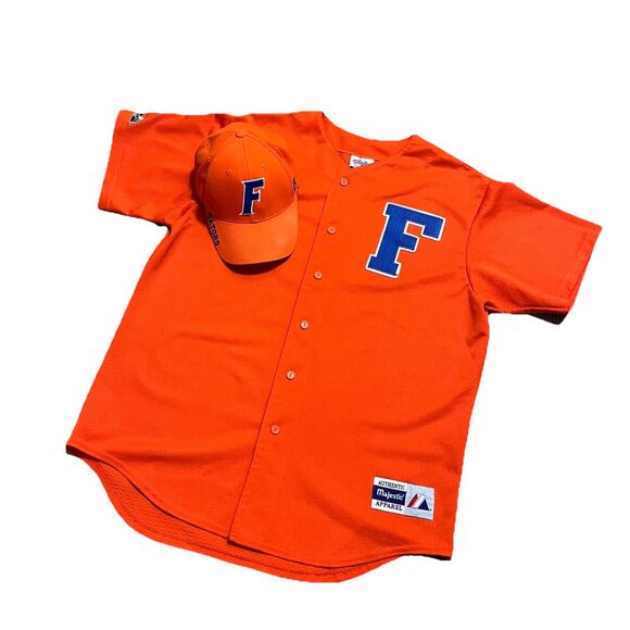 University Of Florida UF Gators Vintage 90s USA Made Baseball Jersey & Hat